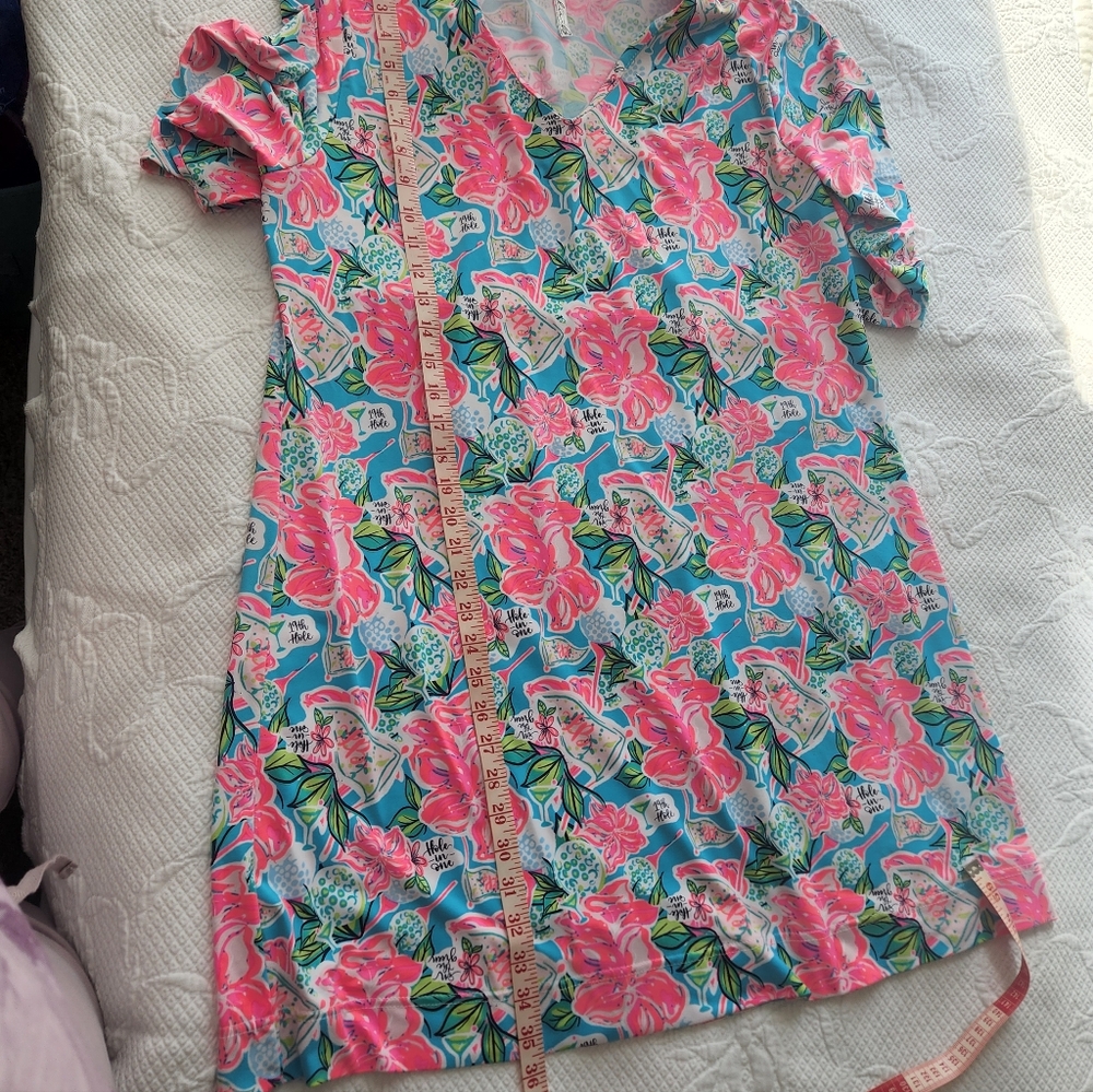 Lulu-B Floral V-Neck Dress - Pink and Blue - Picture 6 of 9